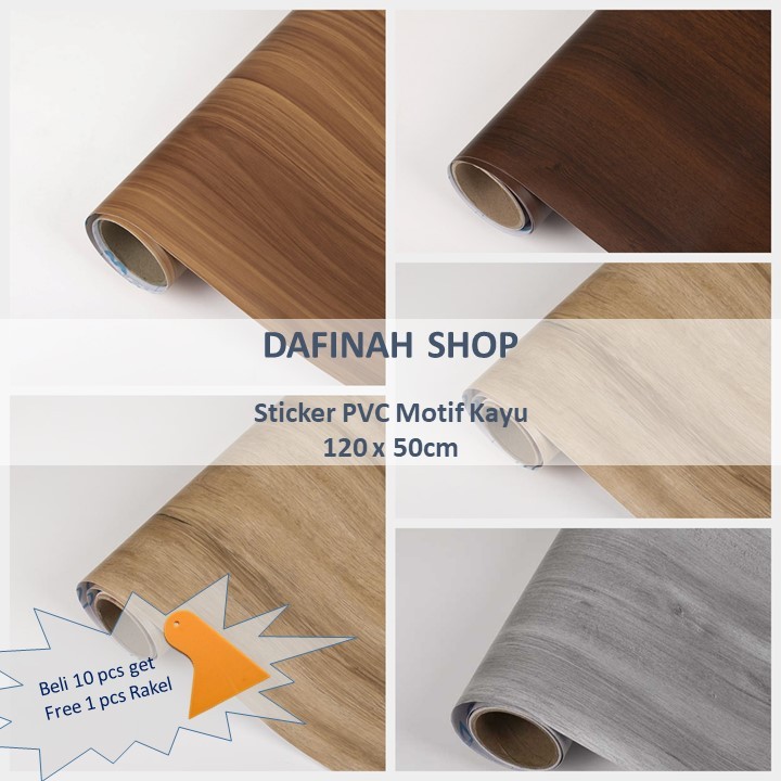 Sticker PVC Motif Kayu Untuk Dinding/Lantai/Furniture Motif Serat Kayu Premium