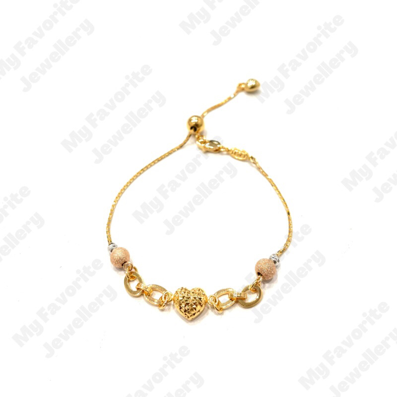 Gelang Fancy Serut Love Bola Pasir EMAS ASLI Kadar 700