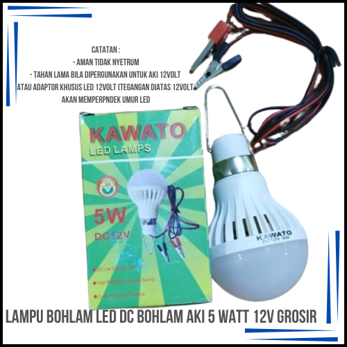 Lampu Bohlam LED DC Bohlam Aki 5 Watt 12V grosir