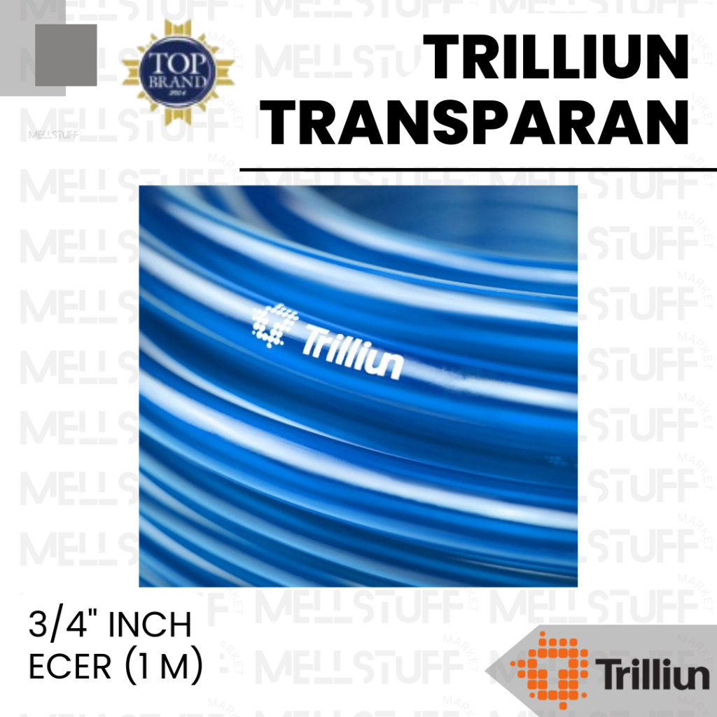 Selang PVC Trilliun Transparan 3/4" Inch Meteran (Eceran) Selang Air Taman Best Quality