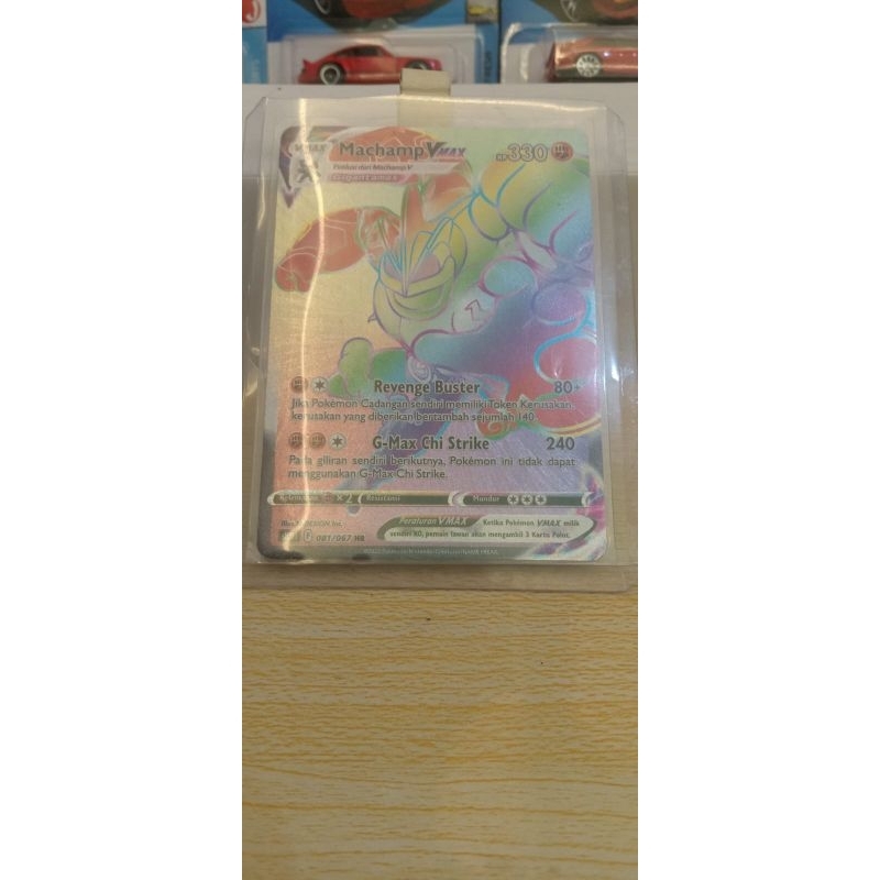 kartu pokemon vmax rainbow machomp