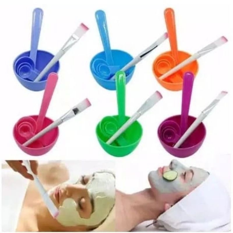 1 SET ALAT KUAS MANGKOK MASKER WAJAH WADAH LENGKAP MANGKUK SILIKON BENING KOSMETIK MAKE UP MURAH