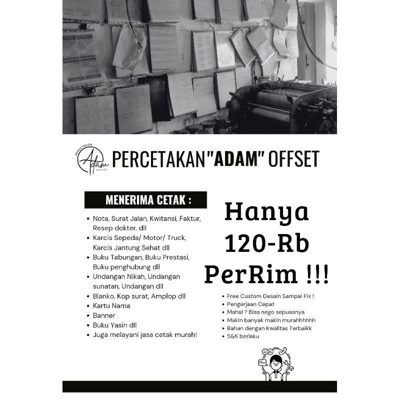 

NOTA CUSTOM MURAH Langsung PerRim !!!