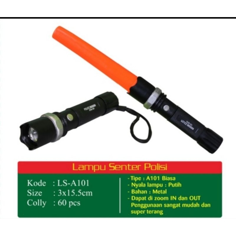 ATN Senter Polisi 30cm + Cone Copot / Senter Polantas / Baton / Senter Parkir A101
