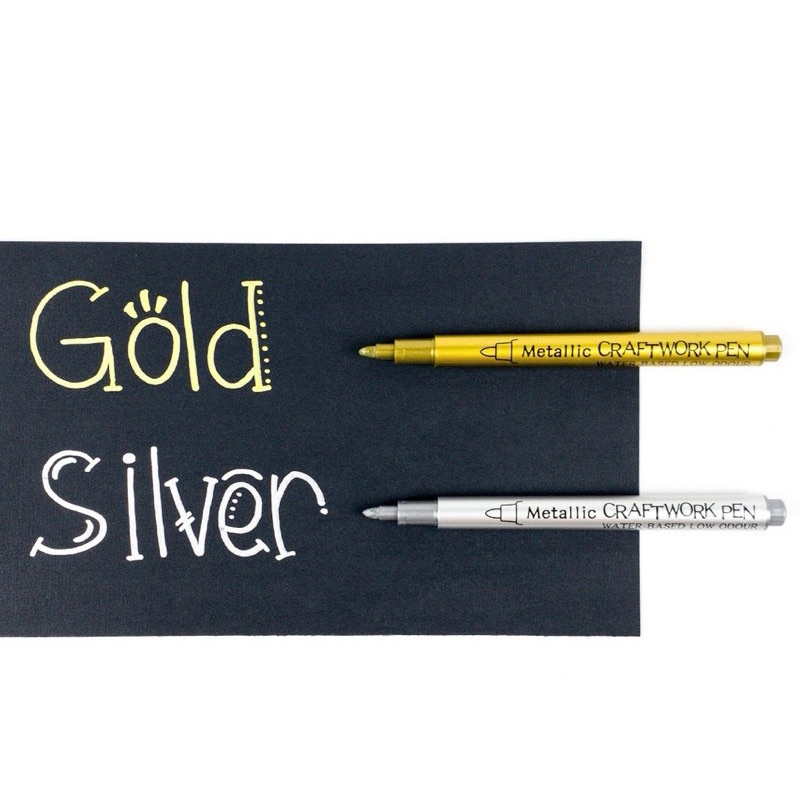 

1PCS PENA / SPIDOL WARNA / TINTA METALIK EMAS / PERAK / METALLIC CRAFTWORK / SCRAPBOOK PEN / PAINT MARKER / SILVER