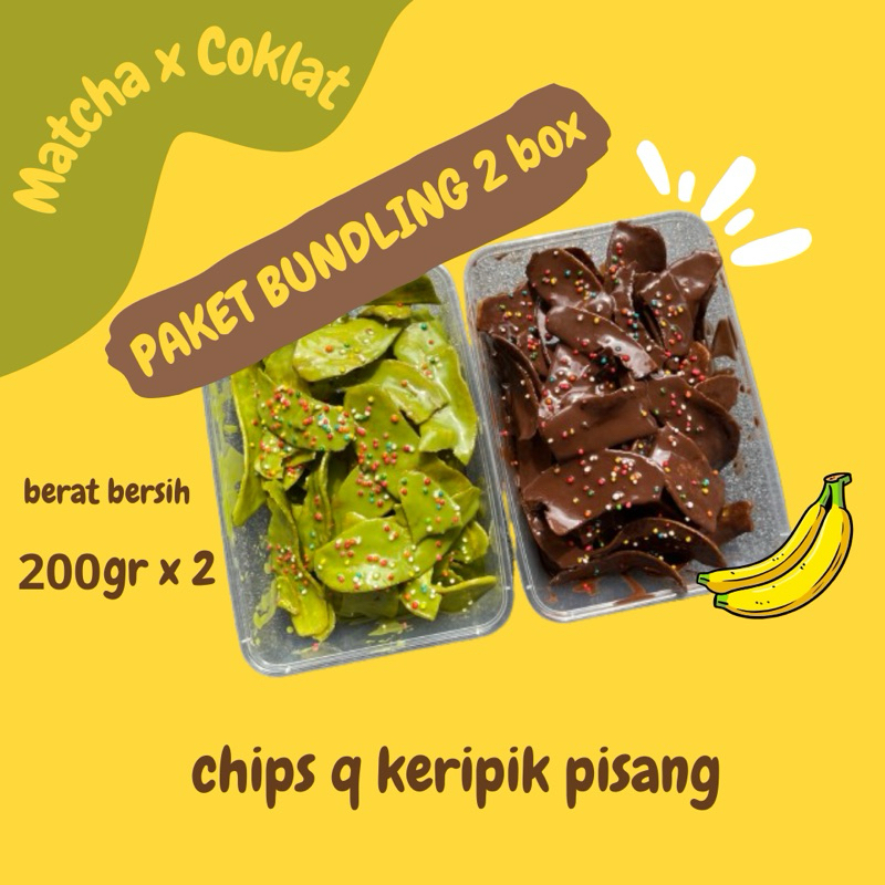 

Keripik Pisang Lumer PAKET BUNDLING 2 BOX COKLAT MATCHA CHIPS Q KERIPIK PISANG