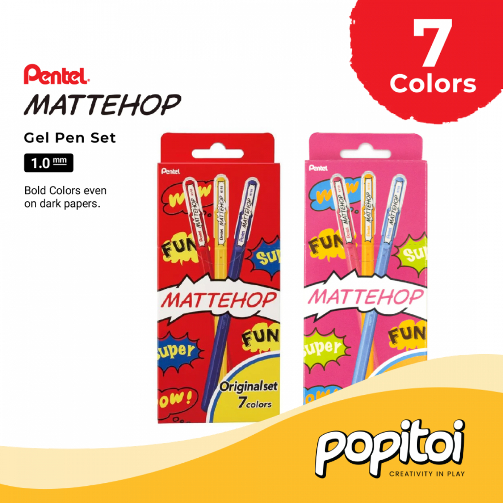 

Pentel Mattehop Gel Pen Set 1.0 mm Pulpen Warna Warni