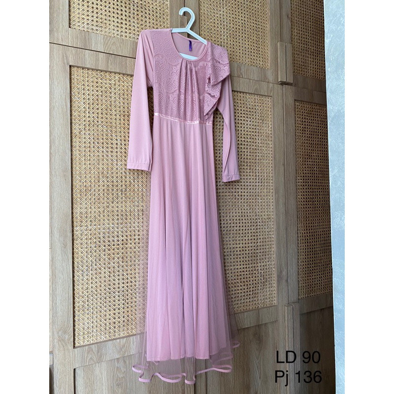 Dress Pesta Tile Dusty Pink (Preloved)