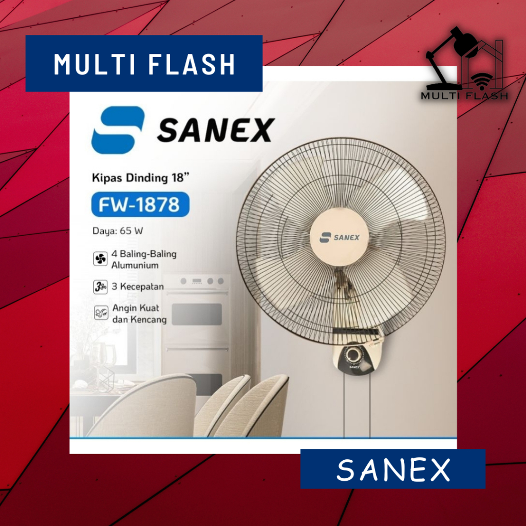 SANEX - Wall Fan - Kipas Angin Dinding - 18Inch - FW1878 / FW 1878 / FW-1878