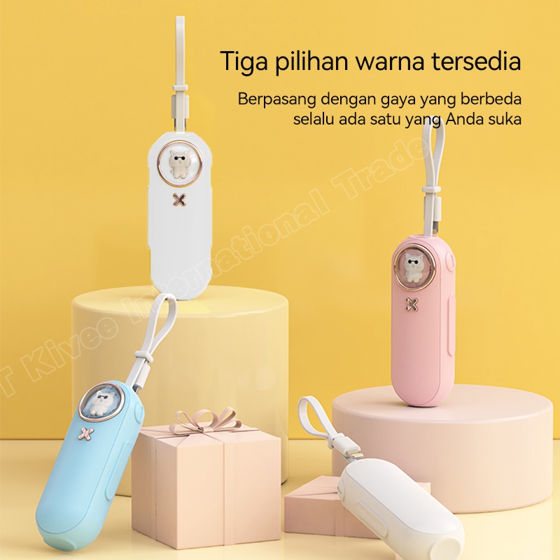 EXCLUSIVE (BIG SALE)KIVEE POWERBANK IPHONE MINI PORTABEL KV-PT172 BLUE LIGHTNING FAST CHARGING 5000
