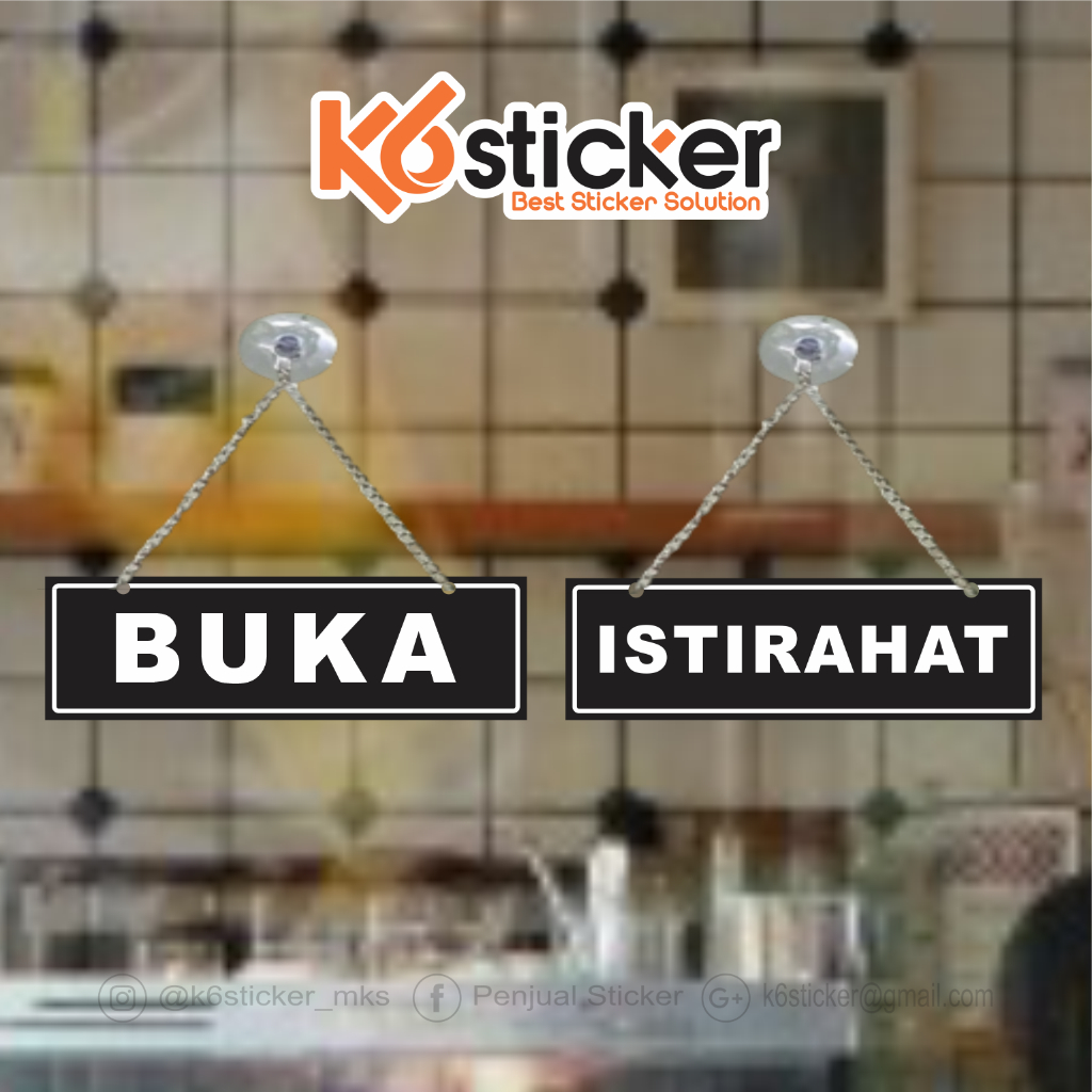 

Akrilik Sign board istirahat / buka papan tanda istirahat buka hitam