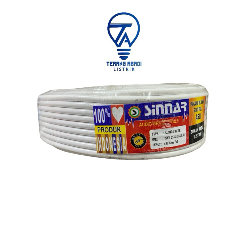 kabel nym gemilang / sinar 2x1,5 per roll