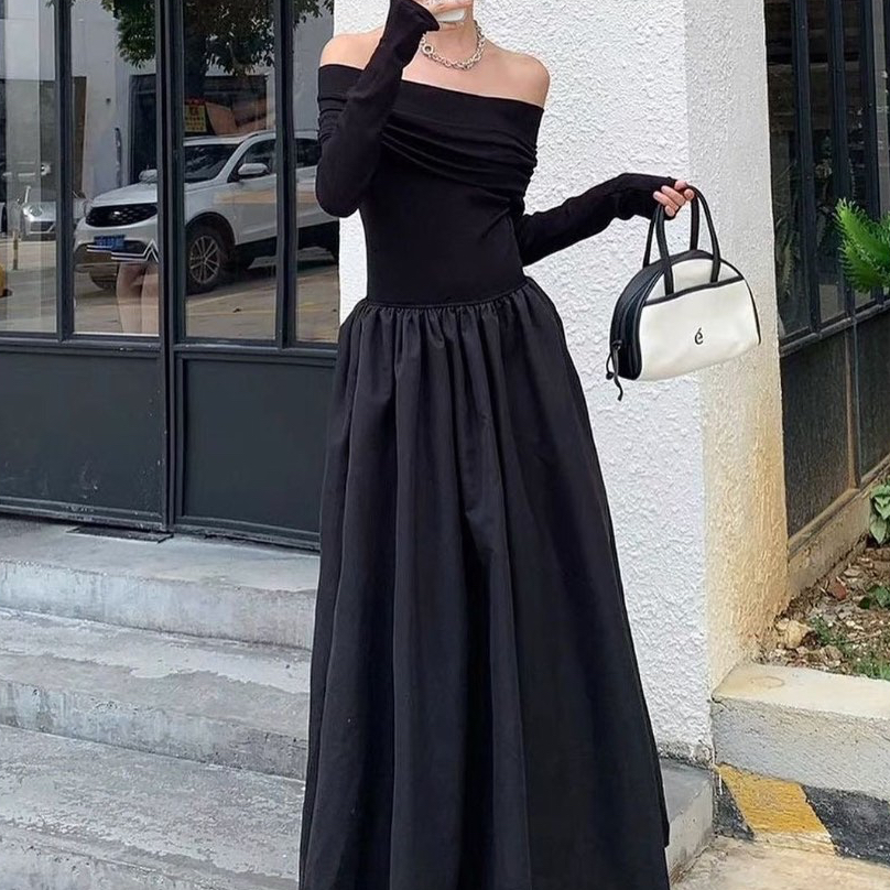 Josie Off Shoulder Maxi Dress / Pakaian Baju Dress Wanita Setelan Wanita Dress Maxi Dress Panjang Sa