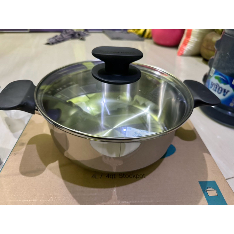 Tupperware Universal Cookware Alat Masak Stainless Panci Wajan /Stockpot 4L Tupperware
