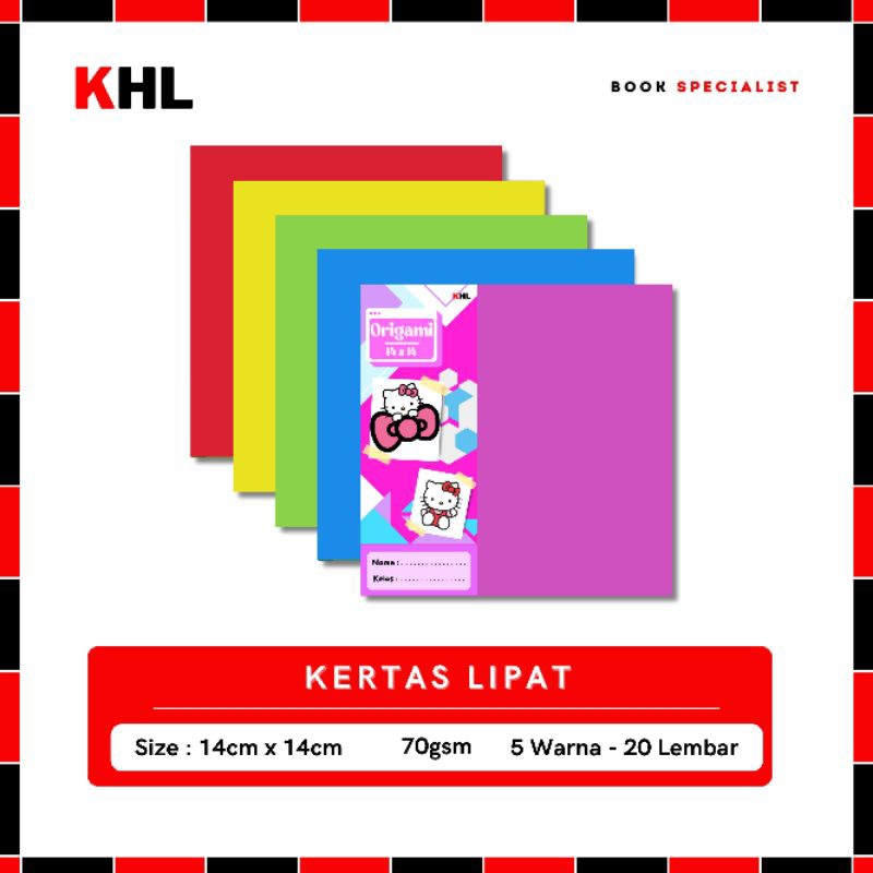 

KHL - Origami / Kertas Lipat 14 x 14 isi 20 lembar SPECIAL EDITION HELLO KITTY