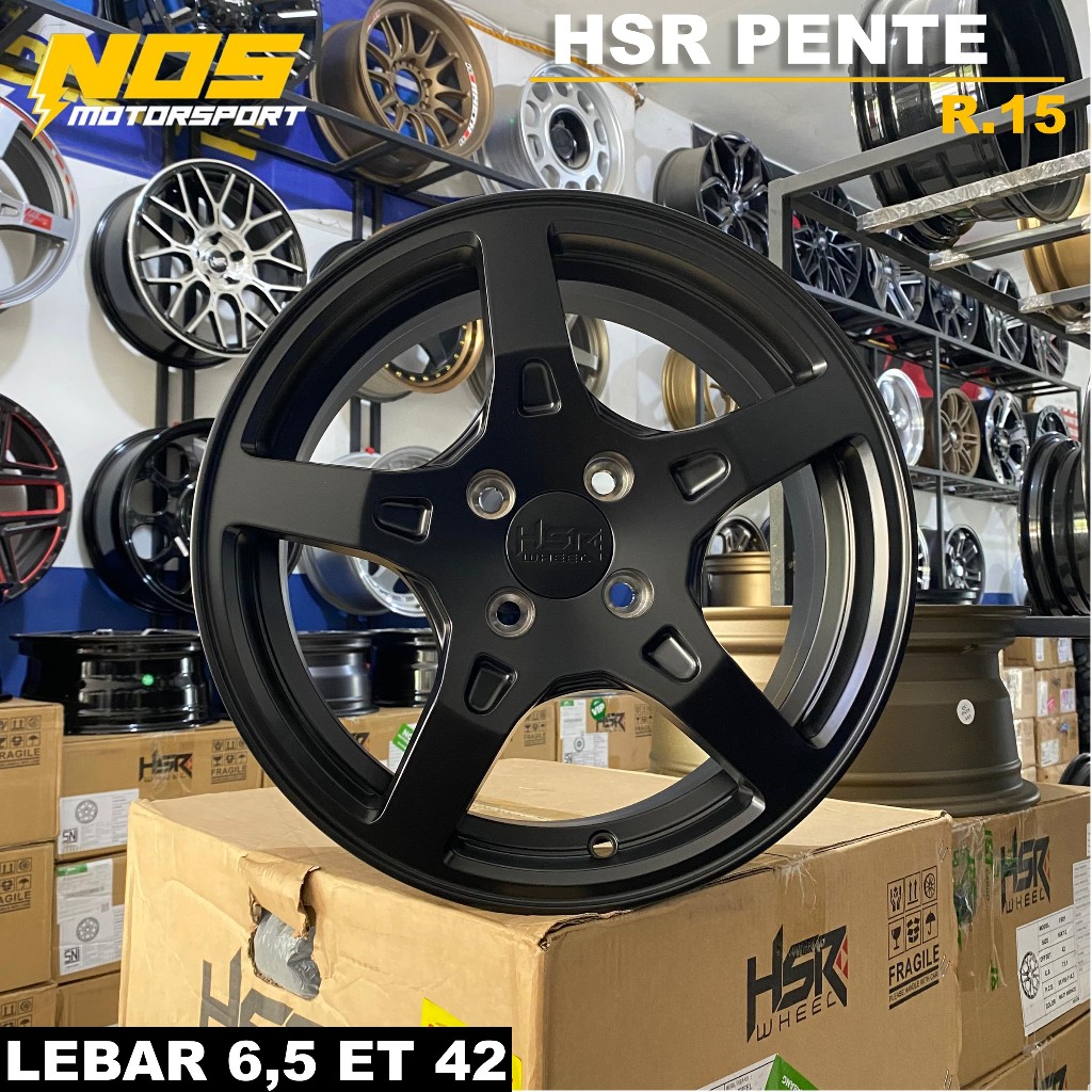 Pelek mobil yaris hsr pente ring 15 warna hitam oalang 5 pcd 4x100