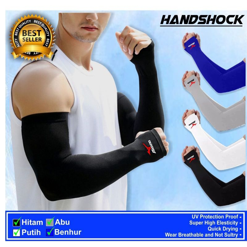 Manset tangan olahraga voli handshock lubang jempol pria termurah