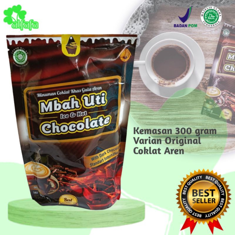 

CAMU - MINUMAN COKLAT PREMIUM GULA AREN MBAH UTI 300 GRAM,bubuk minuman coklat siap seduh, bisa untuk usaha es coklat viral