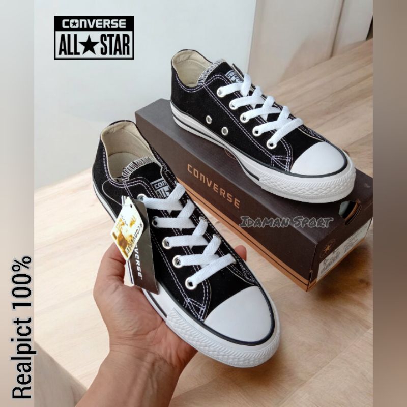 Sepatu Converse_All Star Clasic Black White Low Sekolah Anak SD SMP SMA Converse Pendek