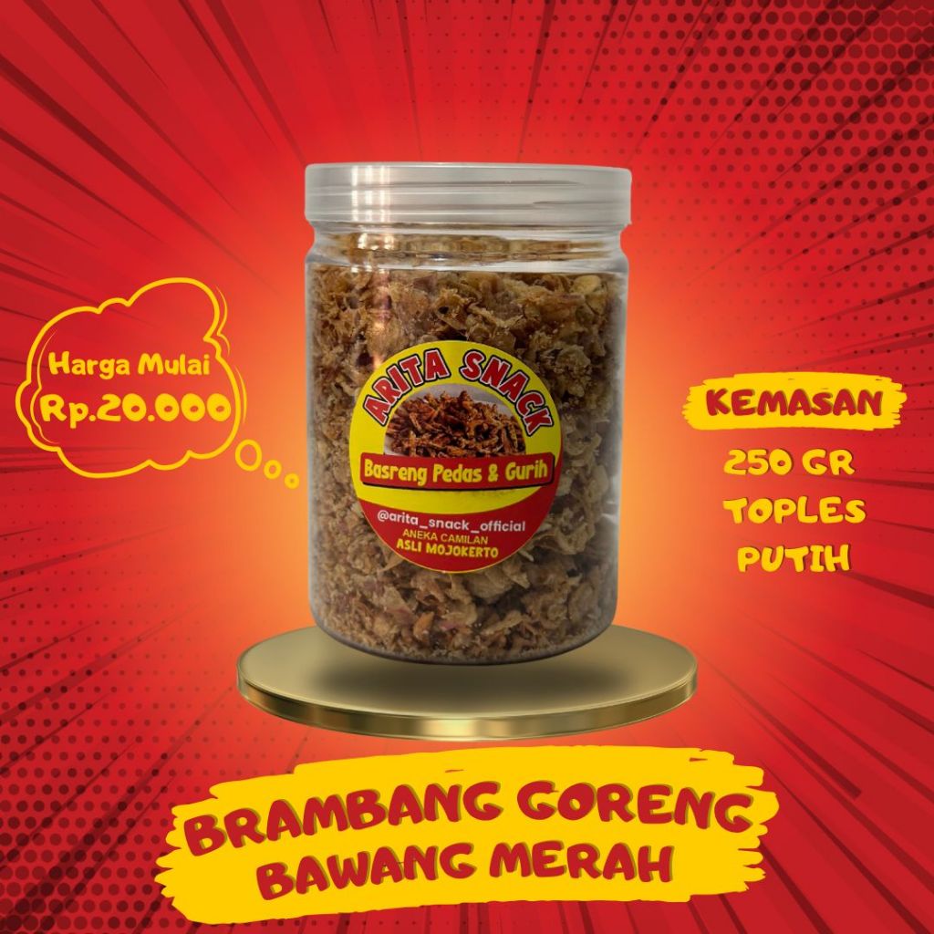 

Bawang Goreng Asli Brambang Merah Renyah dan Gurih Arita Snack - 250gr Toples