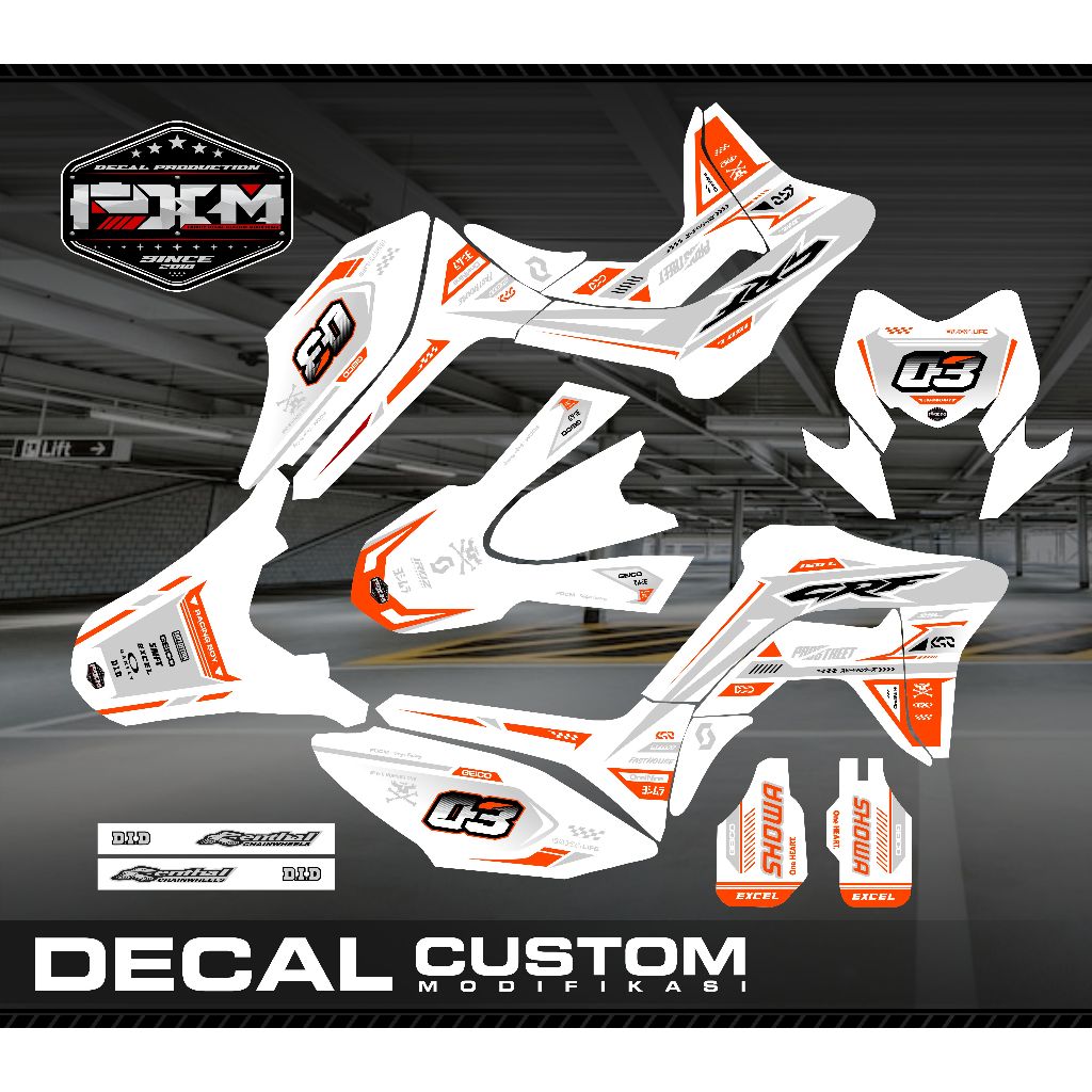 DECAL CRF 150L ORANGE PUTIH STICKER FULLBODY (FULL CUSTOM / BEBAS REQUEST) MANTAP KEREN