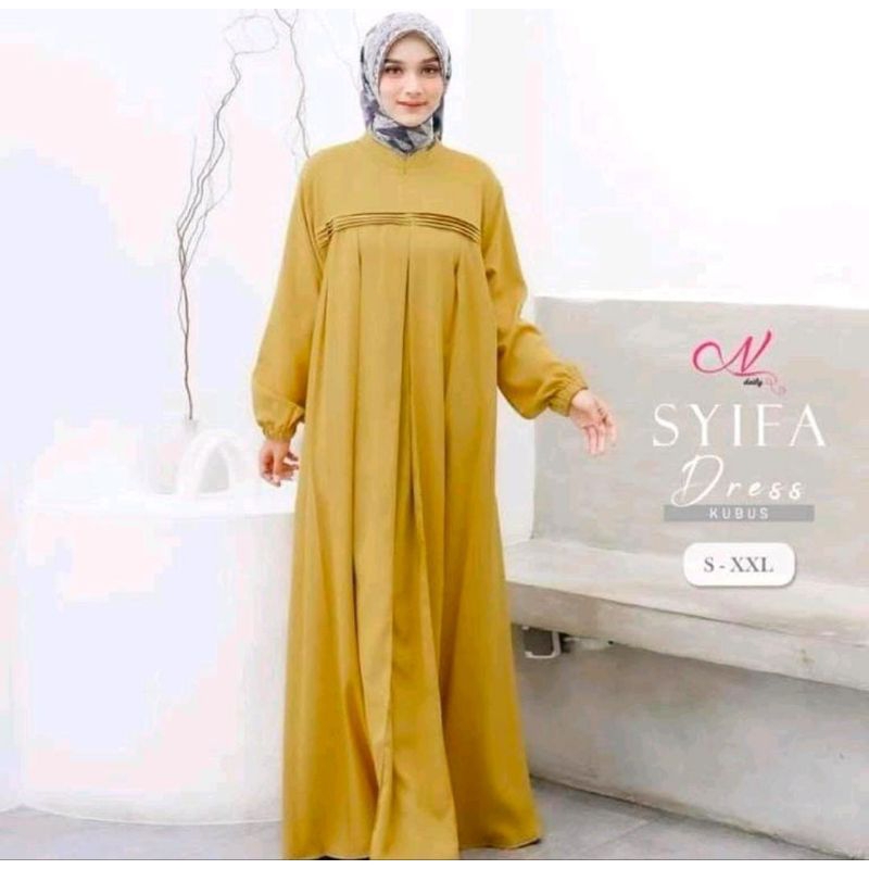 syifa dressBAHAN SYIFA DRESS :
- Ity Crepe Premium