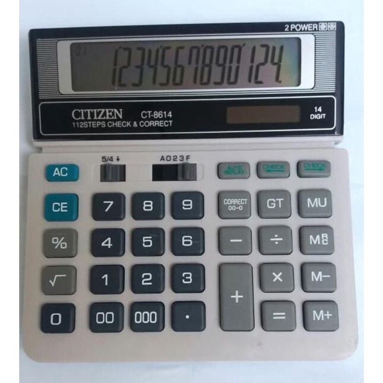 

KODE E49C Kalkulator Citizen Ct 8614 Kalkulator Citizen 14 Digit Calculator dengan tiga nol CT8614
