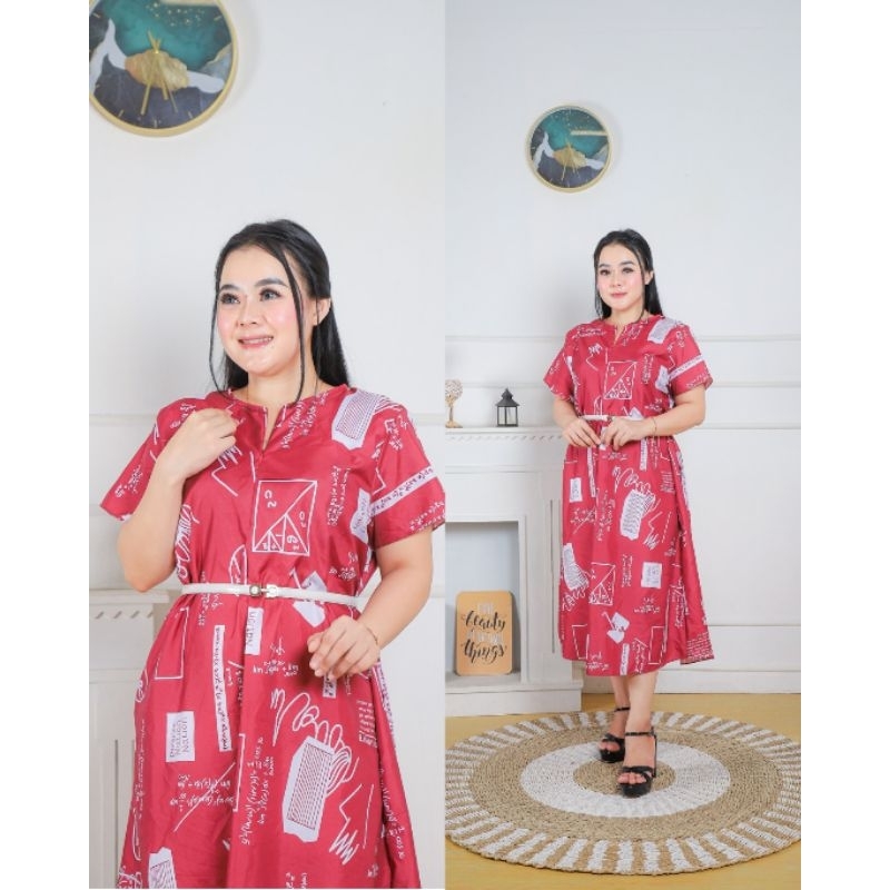 Terlaris Daster Koran Busui Daster Koran Kekinian Resleting Depan Jumbo LD 110 -- LD 130