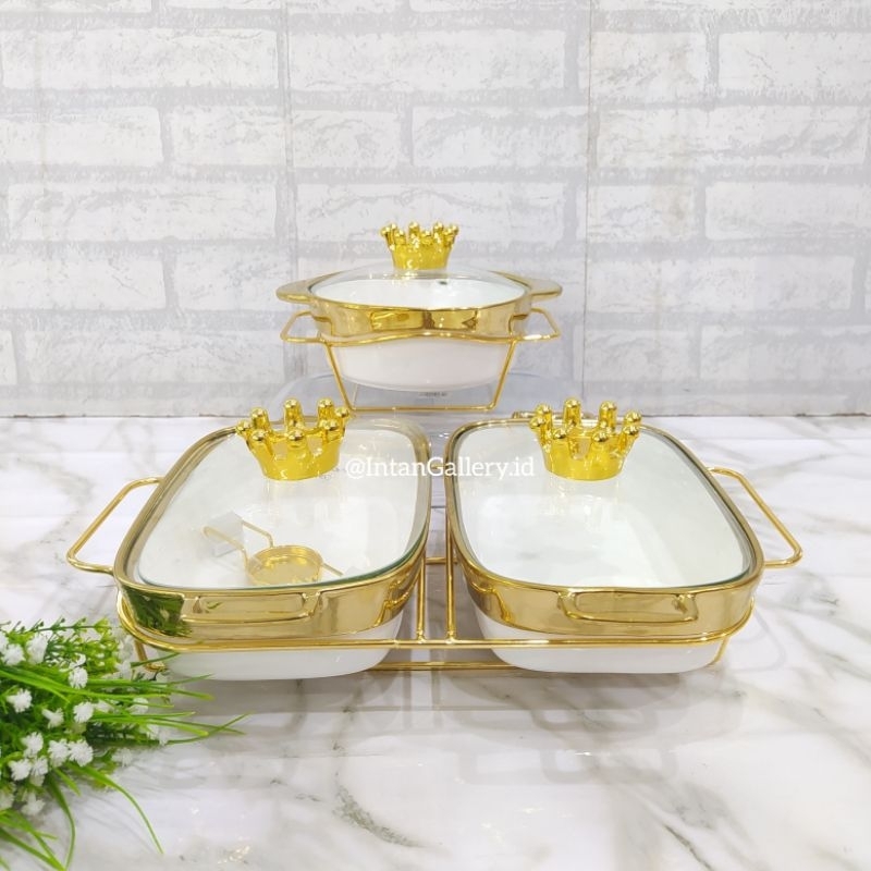 Set Wadah Soup Keramik + Prasmanan Keramik Gandeng 2 Homeline