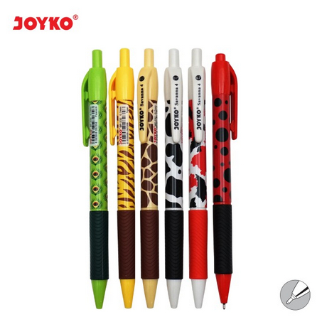 

Pen / Pulpen / Ballpoint Joyko BP-232 Savana 4 Hitam 0,7mm