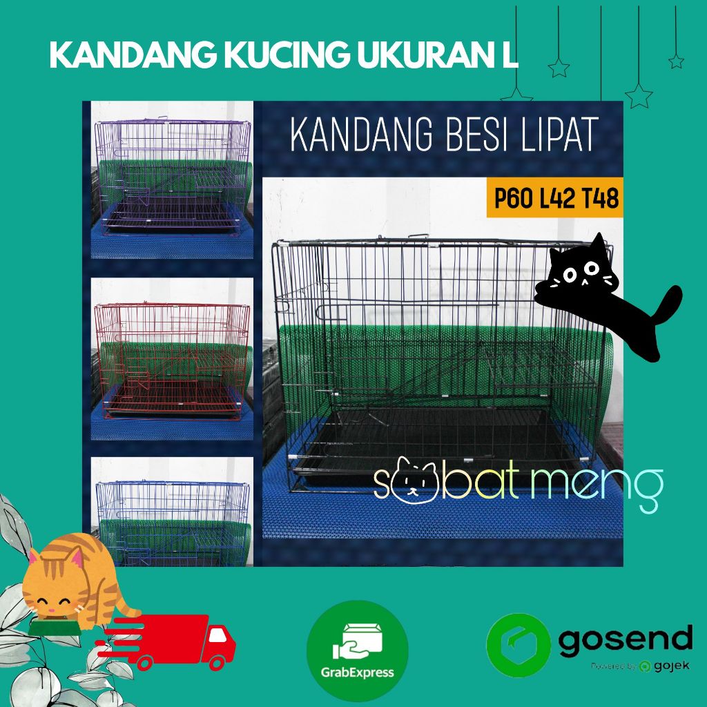 KANDANG KUCING SIZE L | KANDANG BESI KUCING
