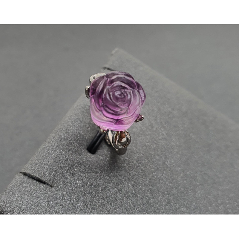 (C11) Fluorite Rose Cincin Ring Batu Natural