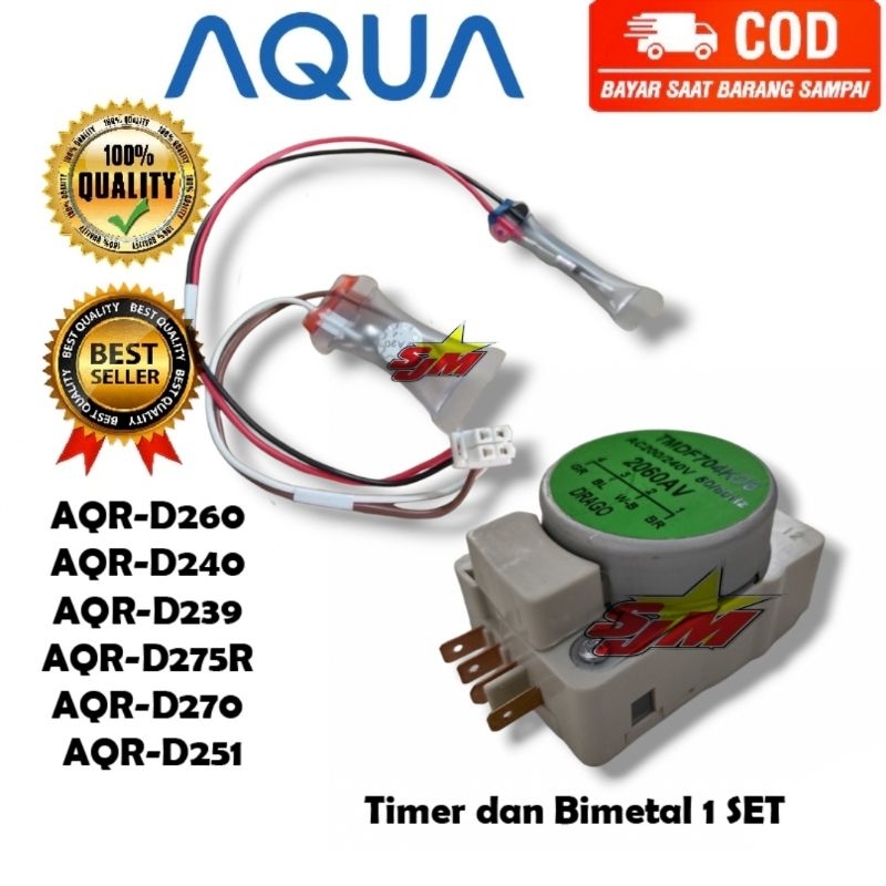 Timer Defrost Dan Bimetal Kulkas AQua 2 Pintu AQRD260 AQRD240 AQRD239 AQR D275R AQR270