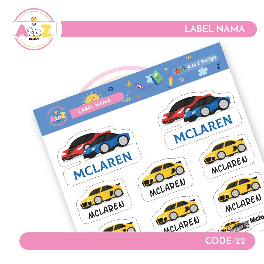 

Sticker / Label Nama Anak Murah Tema Supercar