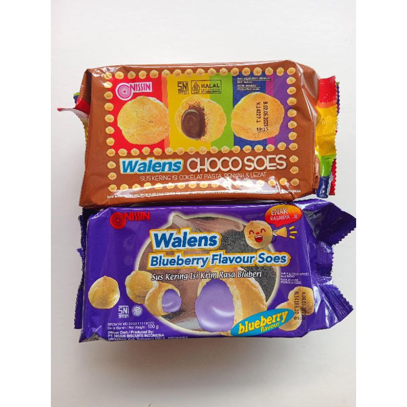 

NISSIN WALLENS CHOCO SOES | NISSIN WALLENS BLUEBERRY FLAVOUR SOES | NISSIN WALLENS CHEESE SOES | Kemasan 100 gram