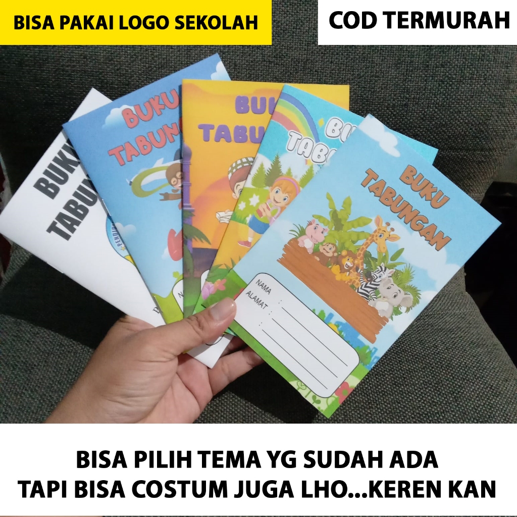 

COD TERMURAH CETAK BUKU TABUNGAN ANAK SEKOLAH TK & PAUD UNTUK UMUM BISA TEMA YG ADA & BISA COSTUM