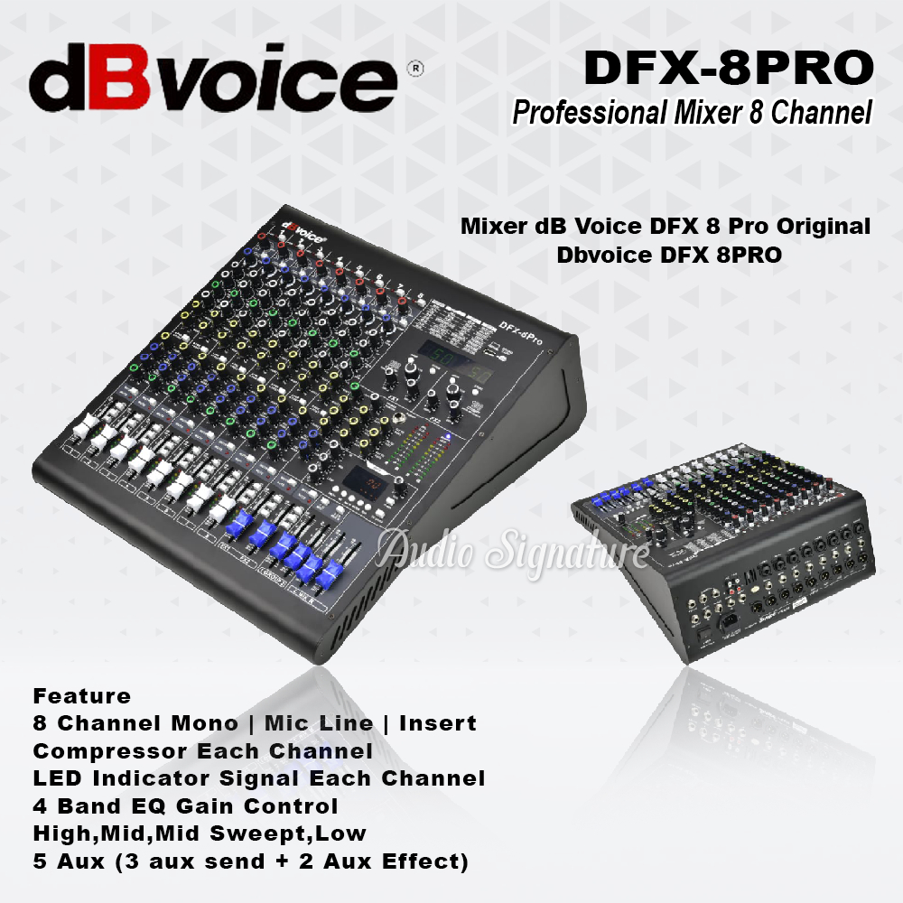 Mixer Audio 8 Channel DB VOICE DFX8PRO | DFX 8PRO | DFX 8 PRO Original