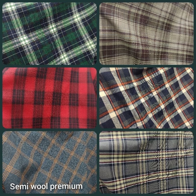 bahan kain semi wool motif / kain semi wool ) semu wool