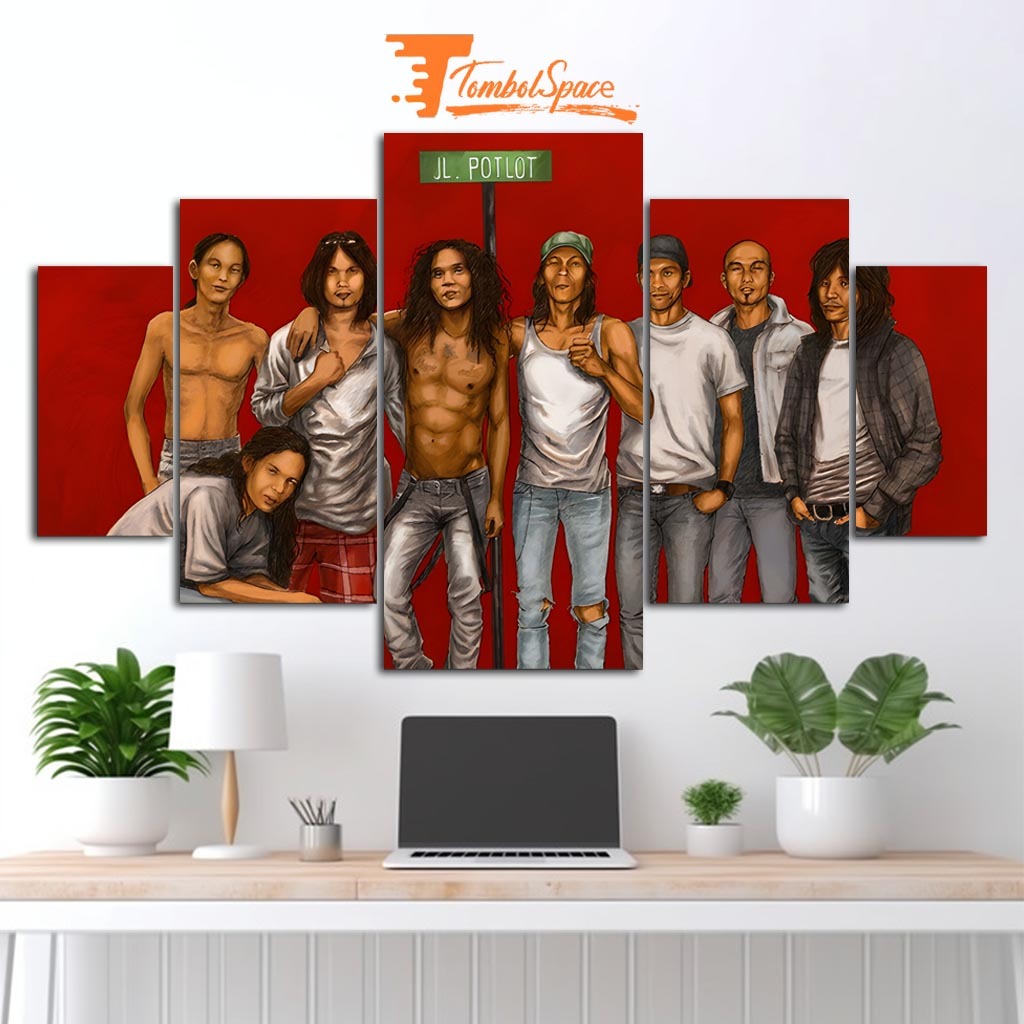 JACKS 1 SET Pajangan Hiasan dinding SLANK 5pcs Poster Kayu Wall Decor