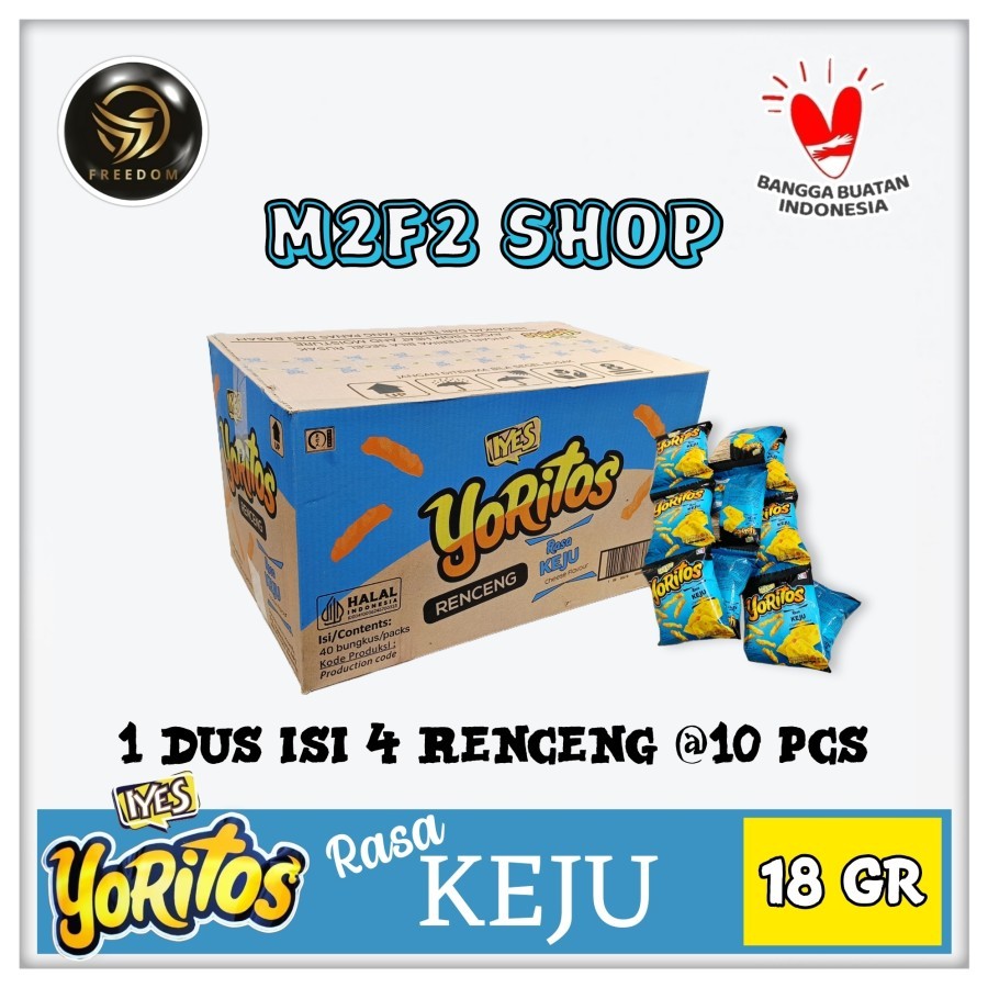 

Iyes Snack Yoritos Cheese Flavour | Camilan Rasa Keju Sachet - 18 gr (Kemasan Karton)