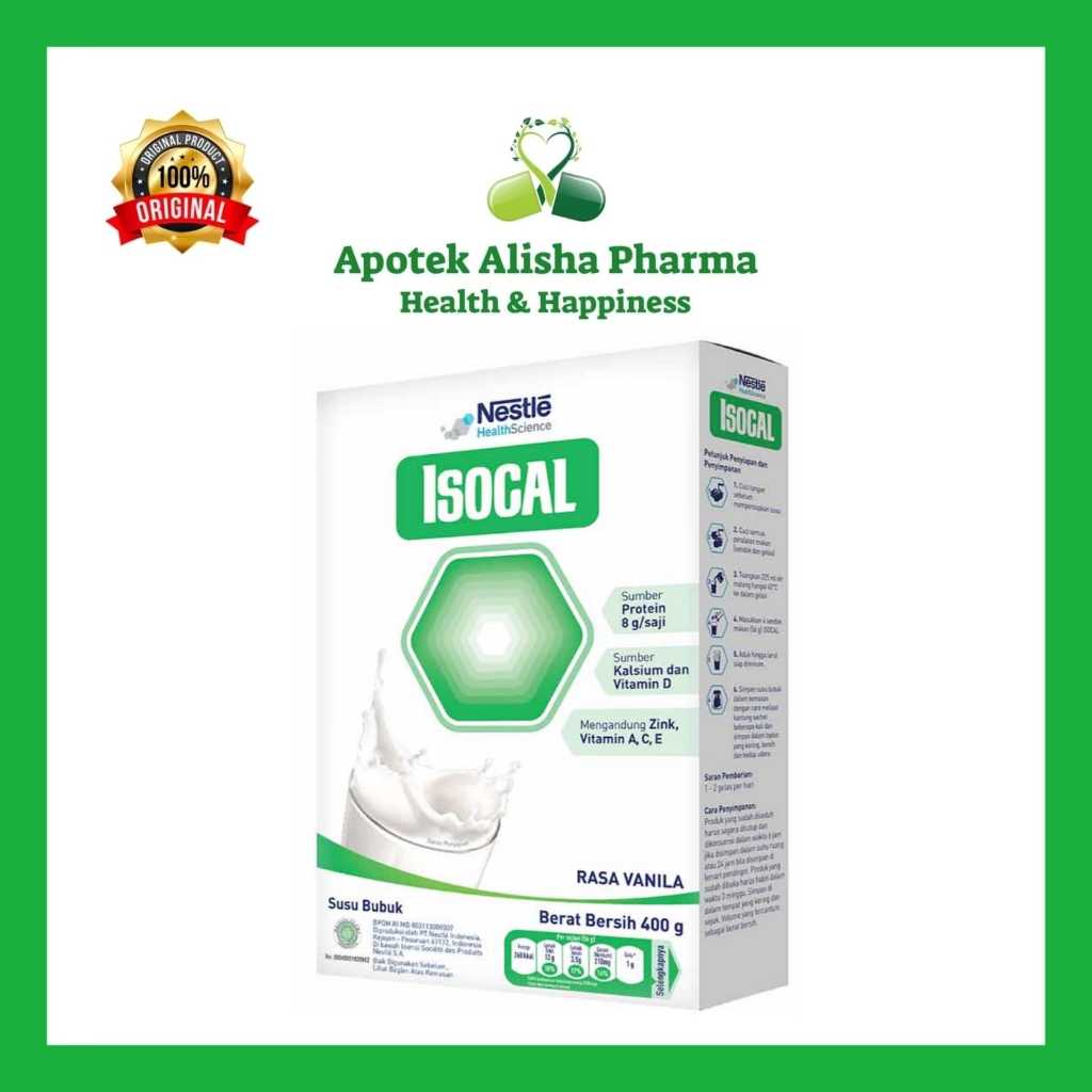 

Nestle Isocal Vanila 400gr - Isokal Susu Protein Tinggi Anak 1th Ke Atas Resiko Gagal Tumbuh / Mal Nutrisi / Kurang Gizi / Gizi Buruk