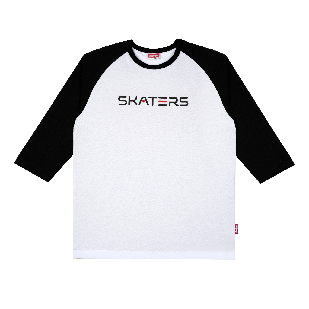 Skaters T-Shirt Raglan Font 23-A XF036 White Black