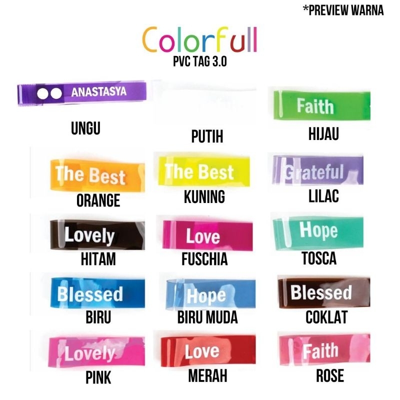 

Name Tag Mika - Colourful PVC Tag 3.0