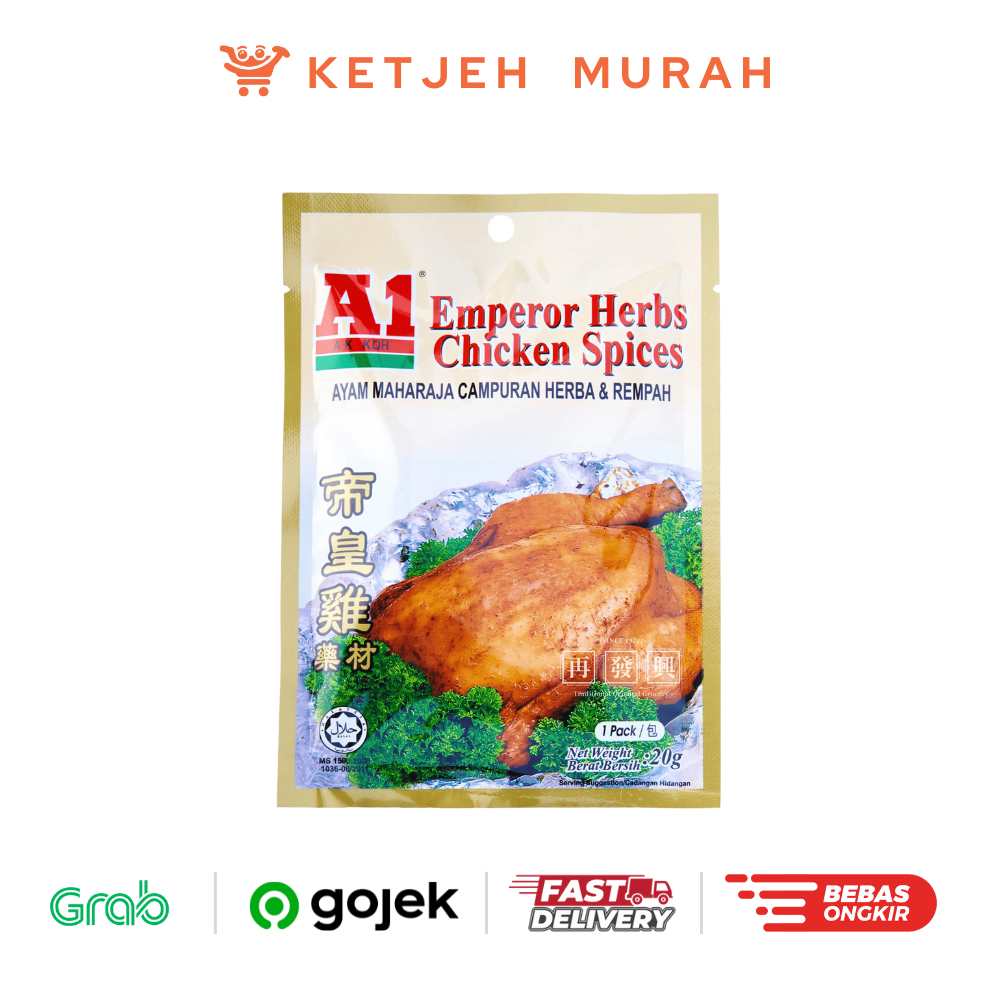 

A1 Emperor Herbs Chicken Spices Bumbu Ayam Maharaja Campuran Herb & Rempah 20 Gram