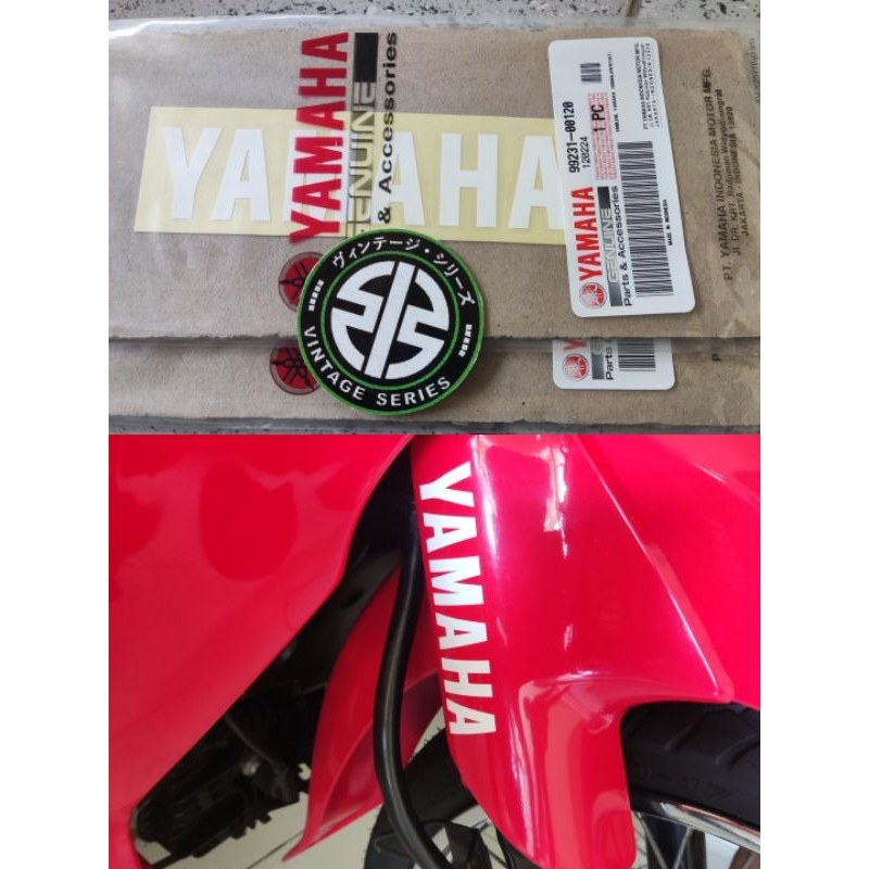 EMBLEM LOGO STIKER KUPINGAN SPAKBOR DEPAN F1ZR FIZR FORCE1 ORIGINAL YAMAHA WARNA PUTIH 99231-00120