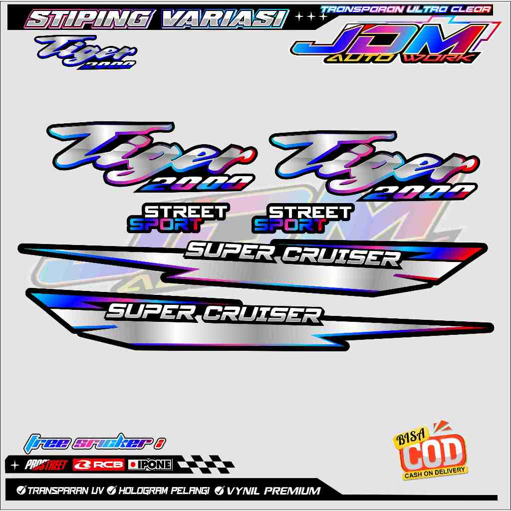 STRIPING VARIASI HONDA TIGER 2000 / STICKER LIST VARIASI MOTOR TIGER 2000 LAMA