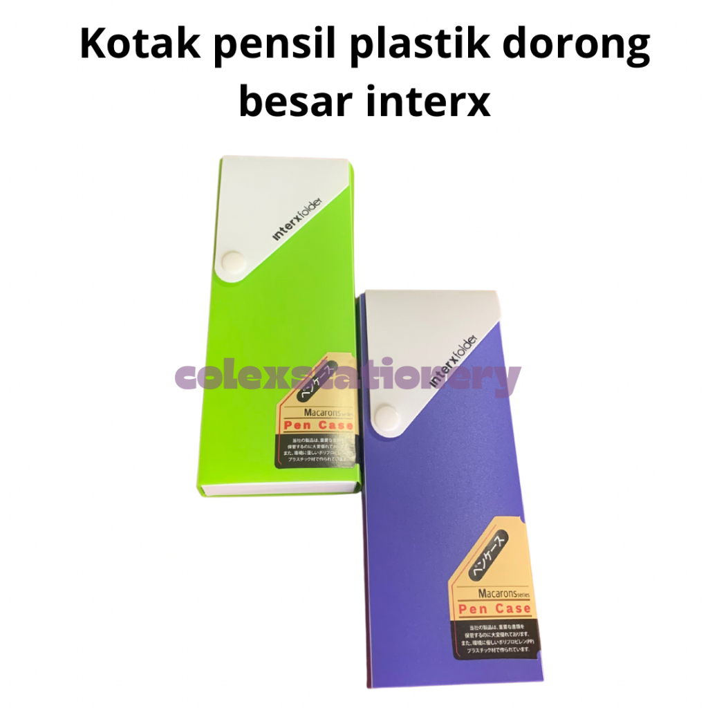 

Kotak Pensil / Pen Case / Tempat Pensil Plastik Dorong Kancing Ukuran Besar Warna Warni Interx