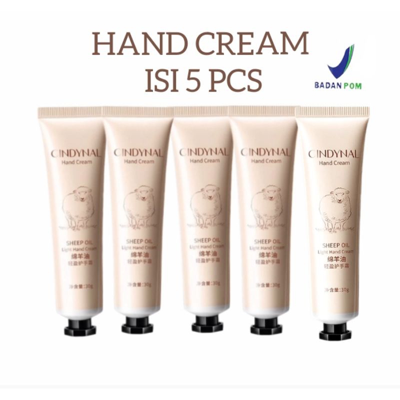 5 Pcs Cream Hand Cindynal  Cream Pemutih Tangan Cream Seep Oil Cindynal Pelembab Tangan