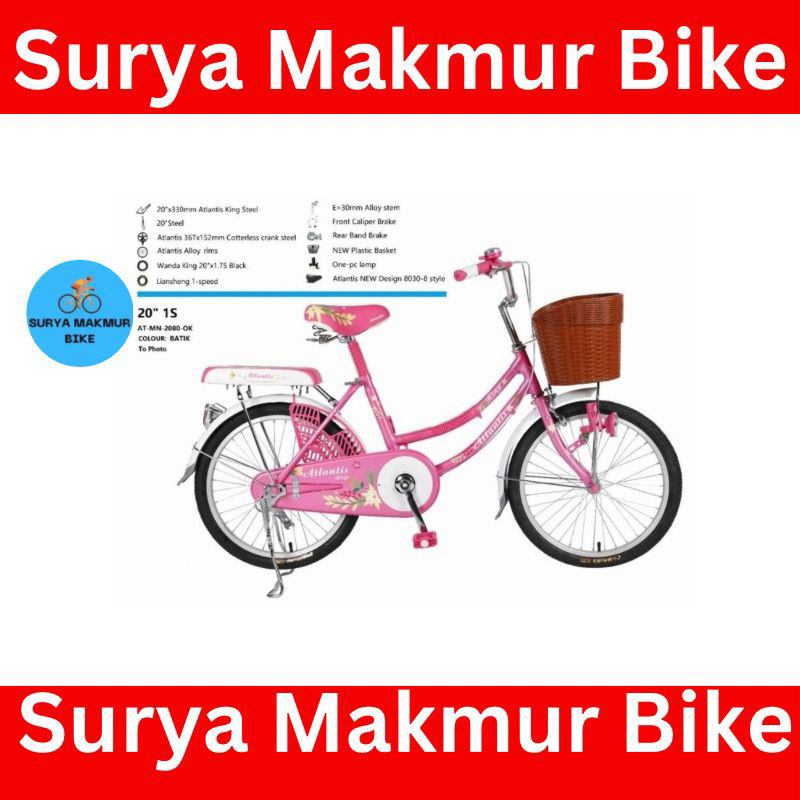 Sepeda keranjang mini 20"Atlantis OK Batik King New