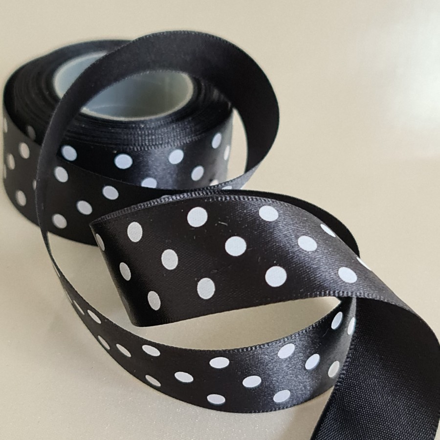 

pita satin polkadot meteran gulungan hadiah souvenir motif anak pesta balon craft dekorasi kue cupcake